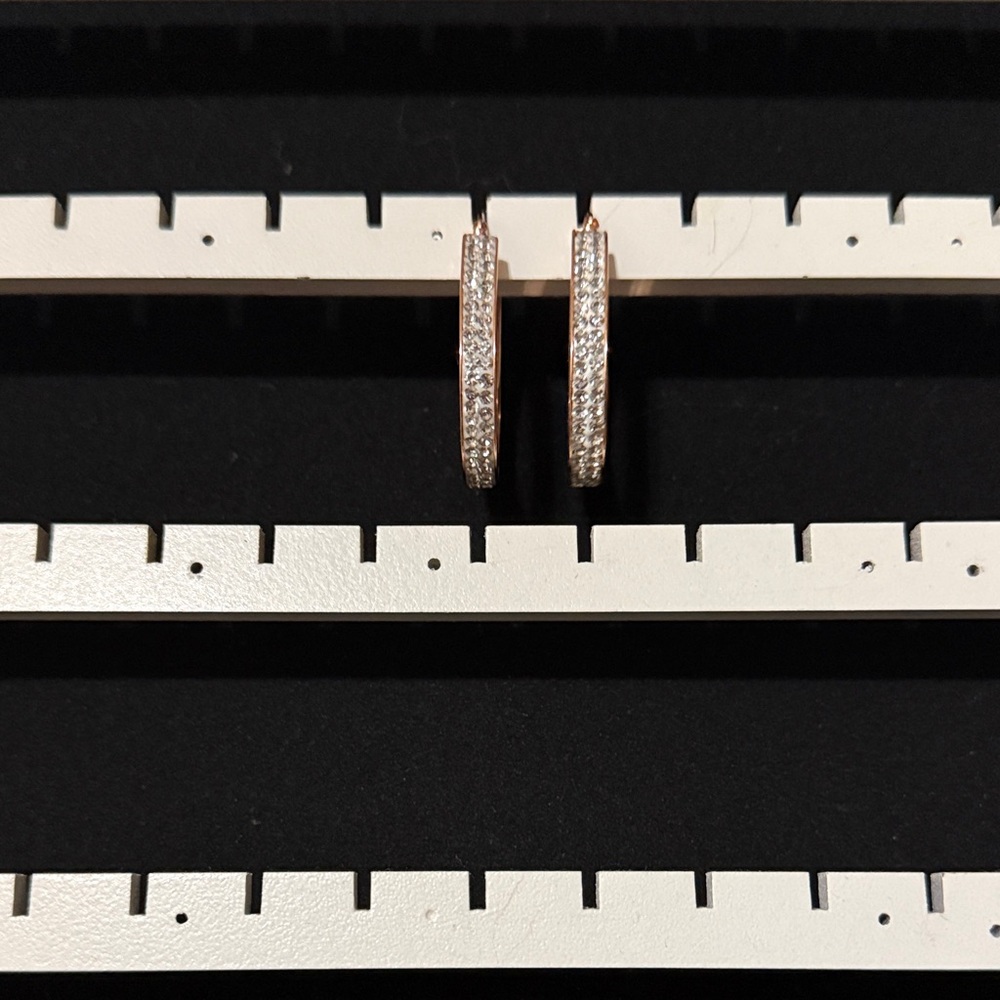 Elegant Rose Gold and Silver Hoop Earrings